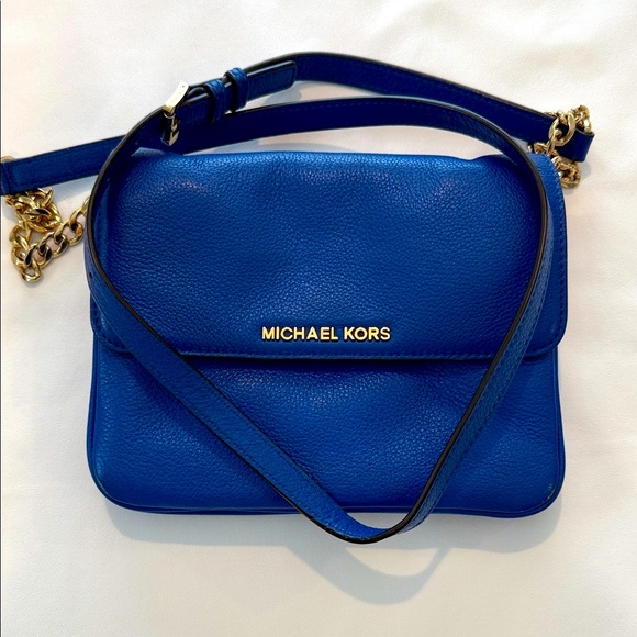 Michael Kors Royal Blue Crossbody Bag 8 1/2 by 7 - Picture 1 of 16